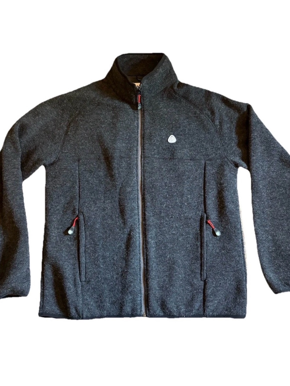 Brooks Brothers Prosport Mens Wool Blend Full Zip Sweater Jacket Grey Large